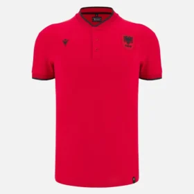 Albanien Nationalmannschaft FSHF 2026/27 Erwachsenen-Reise-Poloshirt in Rot Albanien Nationalmannschaft FSHF 2026/27 Erwachsenen-Reise-Poloshirt in Rot