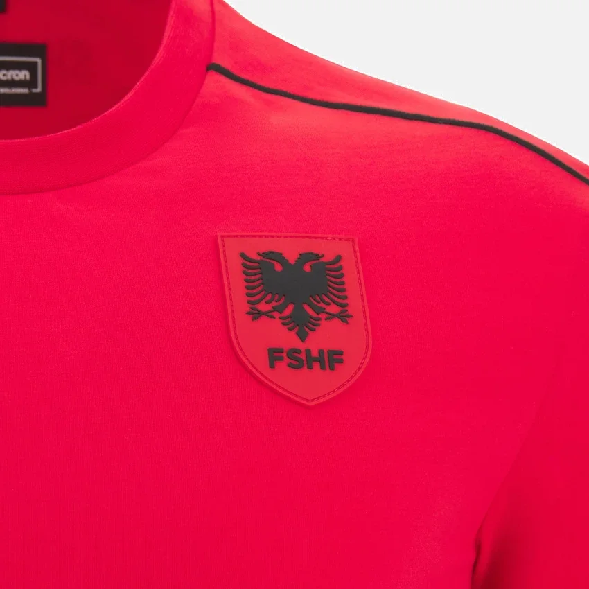 Albanien Nationalmannschaft FSHF 2026/27 Junior Sports Rotes T-Shirt Athleisure Albanien Nationalmannschaft FSHF 2026/27 Junior Sports Rotes T-Shirt Athleisure