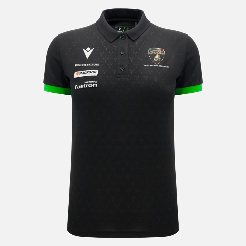 Automobili Lamborghini Squadra Corse Damen-Poloshirt in Schwarz Automobili Lamborghini Squadra Corse Damen-Poloshirt in Schwarz
