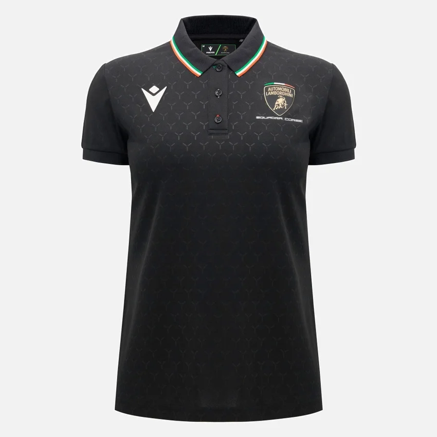 Automobili Lamborghini Squadra Corse Damen-Poloshirt in Schwarz Automobili Lamborghini Squadra Corse Damen-Poloshirt in Schwarz