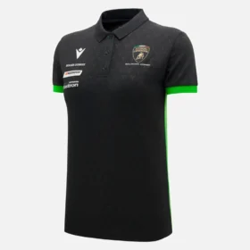 Automobili Lamborghini Squadra Corse Damen-Poloshirt in Schwarz