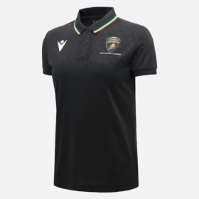 Automobili Lamborghini Squadra Corse Damen-Poloshirt in Schwarz