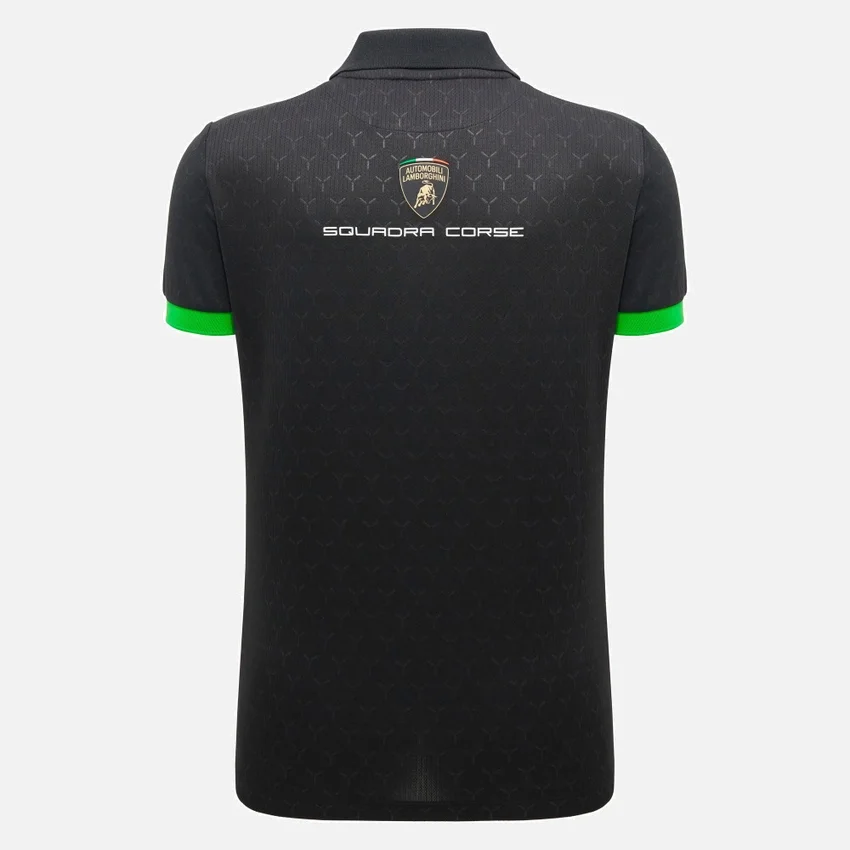 Automobili Lamborghini Squadra Corse Damen-Poloshirt in Schwarz Automobili Lamborghini Squadra Corse Damen-Poloshirt in Schwarz