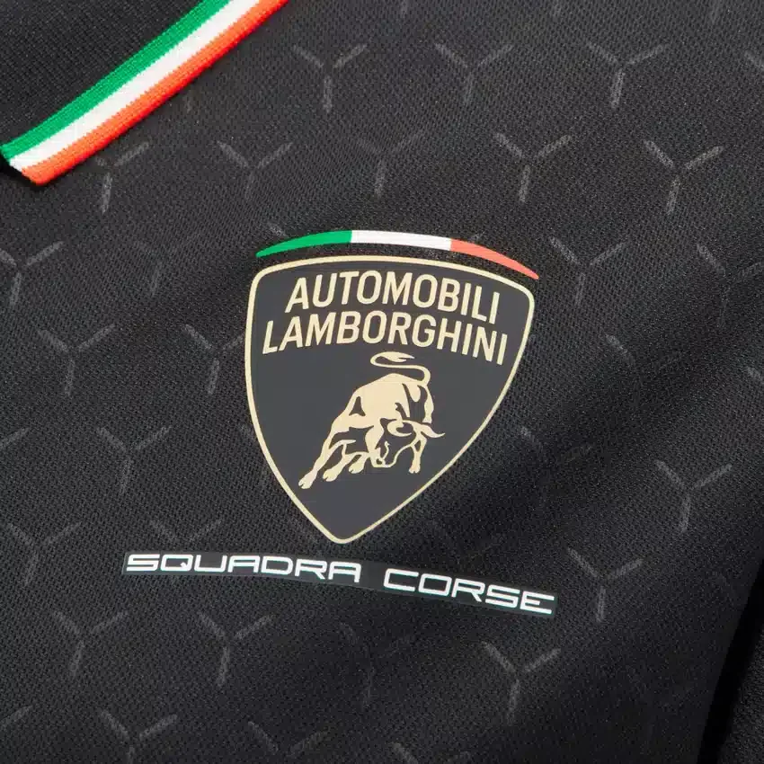 Automobili Lamborghini Squadra Corse Damen-Poloshirt in Schwarz Automobili Lamborghini Squadra Corse Damen-Poloshirt in Schwarz