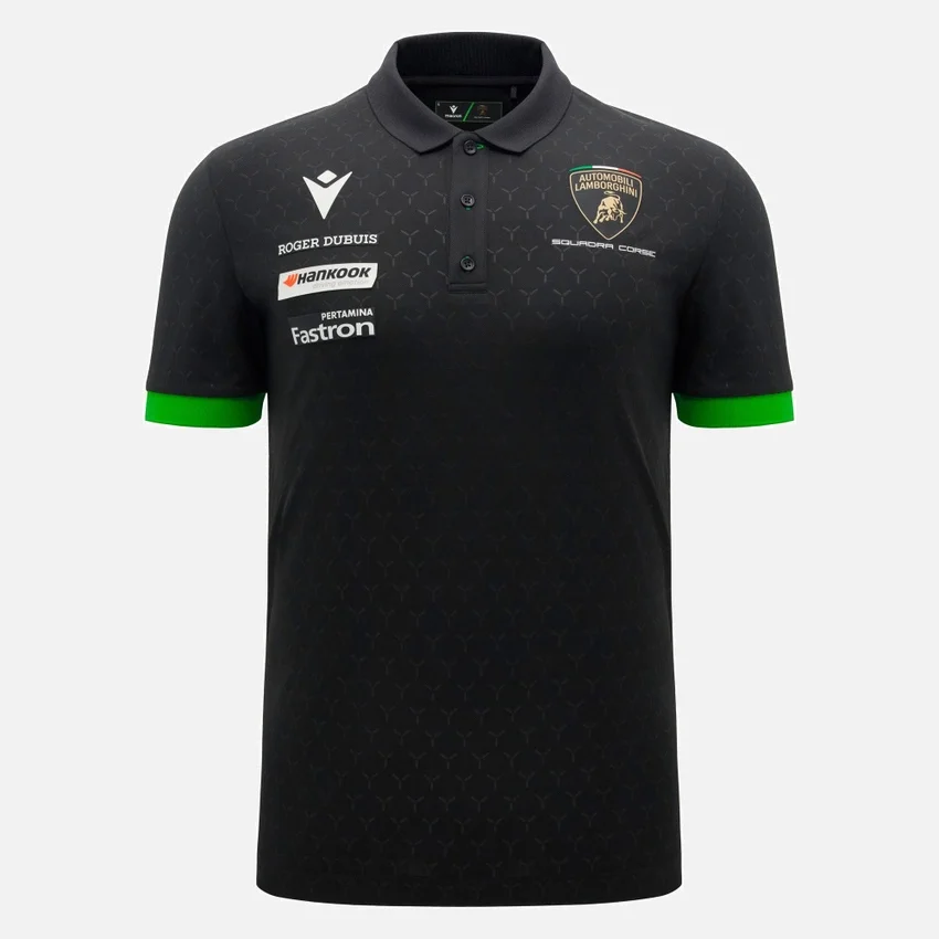 Automobili Lamborghini Squadra Corse Herren-Poloshirt in Schwarz Automobili Lamborghini Squadra Corse Herren-Poloshirt in Schwarz