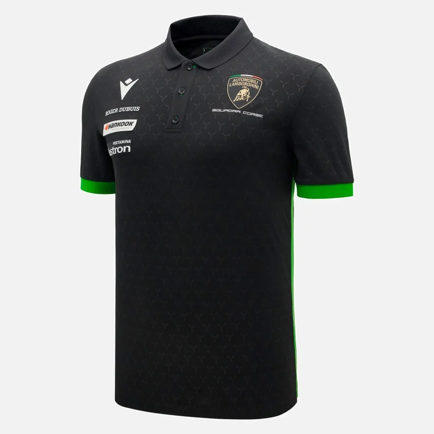 Automobili Lamborghini Squadra Corse Herren-Poloshirt in Schwarz Automobili Lamborghini Squadra Corse Herren-Poloshirt in Schwarz