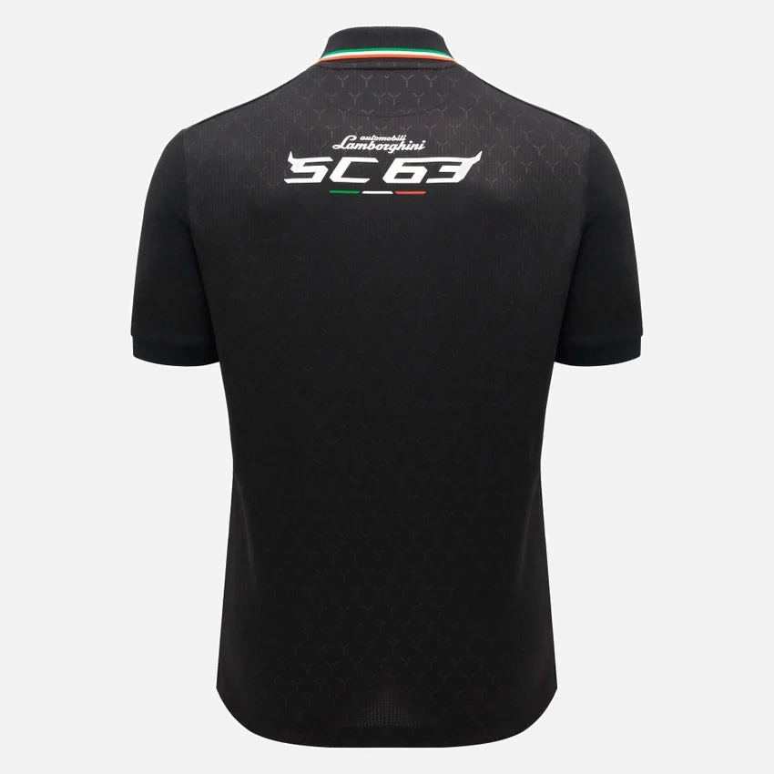 Automobili Lamborghini Squadra Corse Herren-Poloshirt in Schwarz Automobili Lamborghini Squadra Corse Herren-Poloshirt in Schwarz