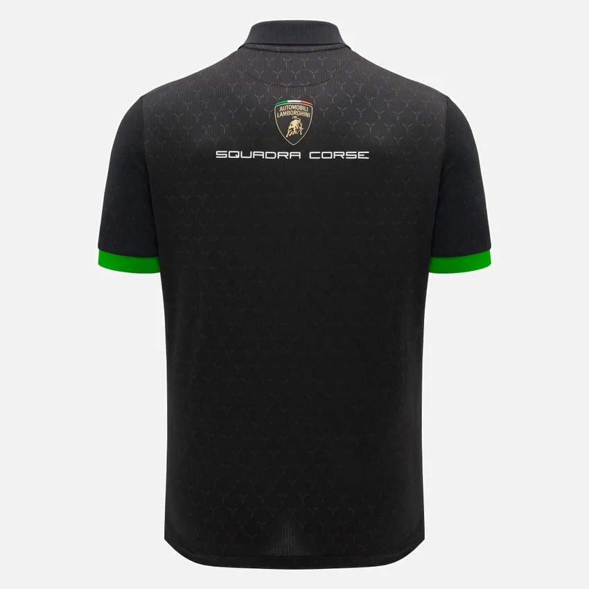 Automobili Lamborghini Squadra Corse Herren-Poloshirt in Schwarz Automobili Lamborghini Squadra Corse Herren-Poloshirt in Schwarz
