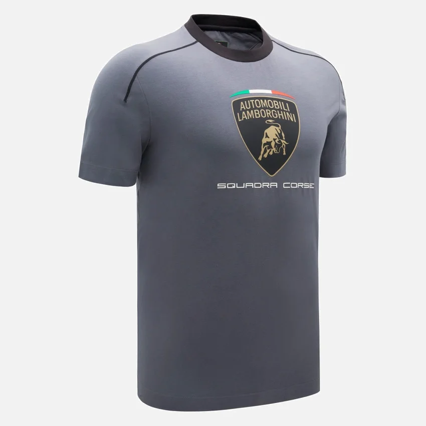Automobili Lamborghini Squadra Corse Herren-Sport-T-Shirt in Grau Automobili Lamborghini Squadra Corse Herren-Sport-T-Shirt in Grau