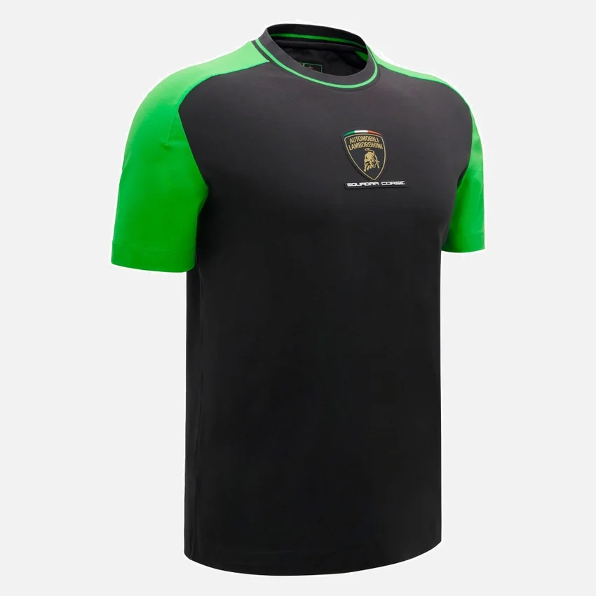 Automobili Lamborghini Squadra Corse Herren-Sport-T-Shirt in Schwarz Automobili Lamborghini Squadra Corse Herren-Sport-T-Shirt in Schwarz