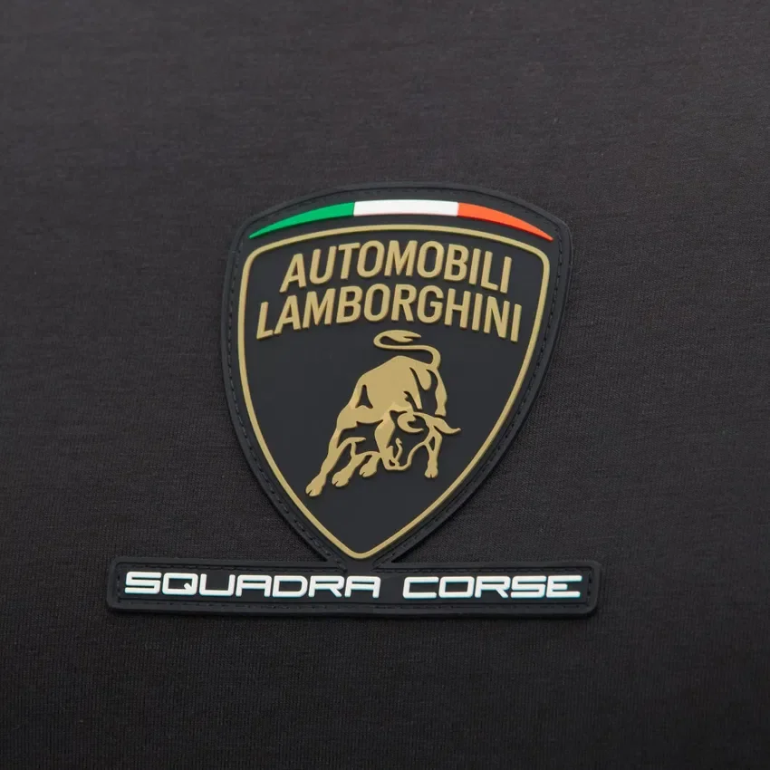 Automobili Lamborghini Squadra Corse Herren-Sport-T-Shirt in Schwarz Automobili Lamborghini Squadra Corse Herren-Sport-T-Shirt in Schwarz