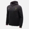 Automobili Lamborghini Squadra Corse Herren-Sweatshirt in Schwarz mit Dreifarb-Motiv und durchgehendem Reißverschluss Automobili Lamborghini Squadra Corse Herren-Sweatshirt in Schwarz mit Dreifarb-Motiv und durchgehendem Reißverschluss