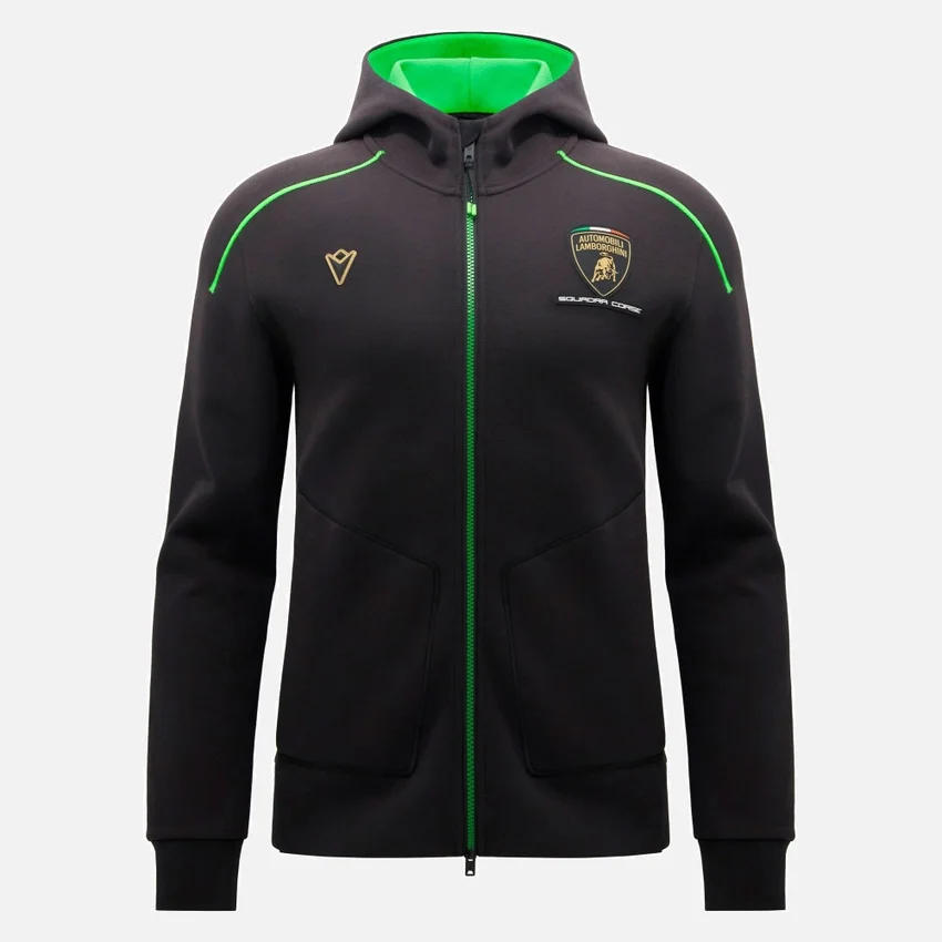 Automobili Lamborghini Squadra Corse Herren-Sweatshirt mit durchgehendem Reißverschluss Automobili Lamborghini Squadra Corse Herren-Sweatshirt mit durchgehendem Reißverschluss