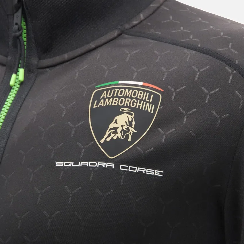 Automobili Lamborghini Squadra Corse Herren-Sweatshirt mit durchgehendem Reißverschluss Automobili Lamborghini Squadra Corse Herren-Sweatshirt mit durchgehendem Reißverschluss