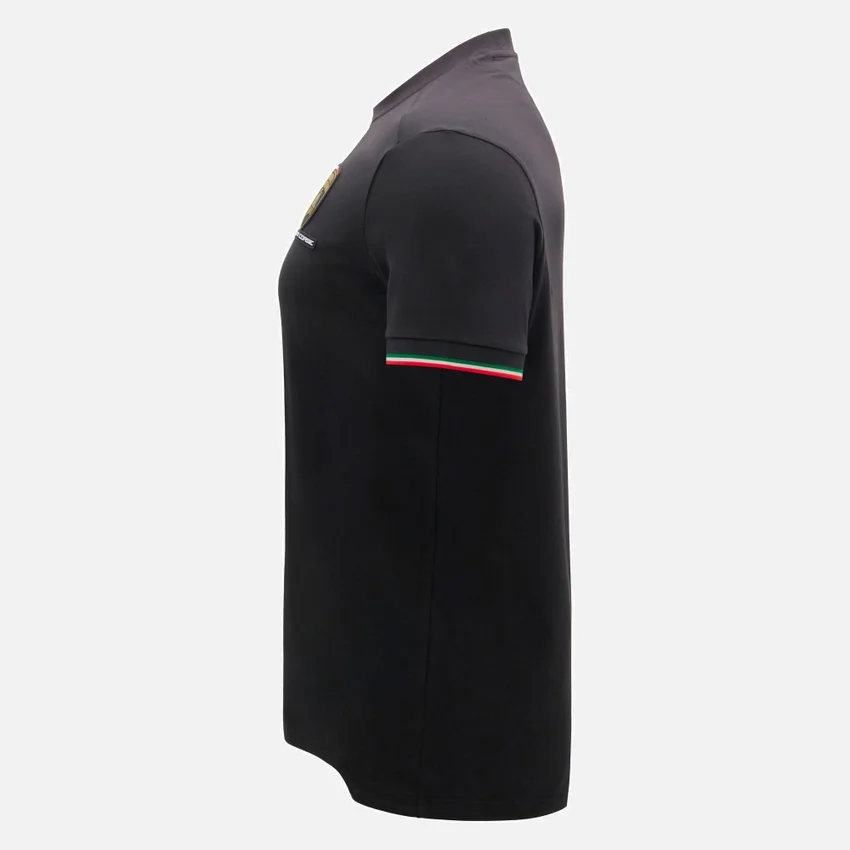 Automobili Lamborghini Squadra Corse Herren-T-Shirt in Schwarz und Tricolor Automobili Lamborghini Squadra Corse Herren-T-Shirt in Schwarz und Tricolor