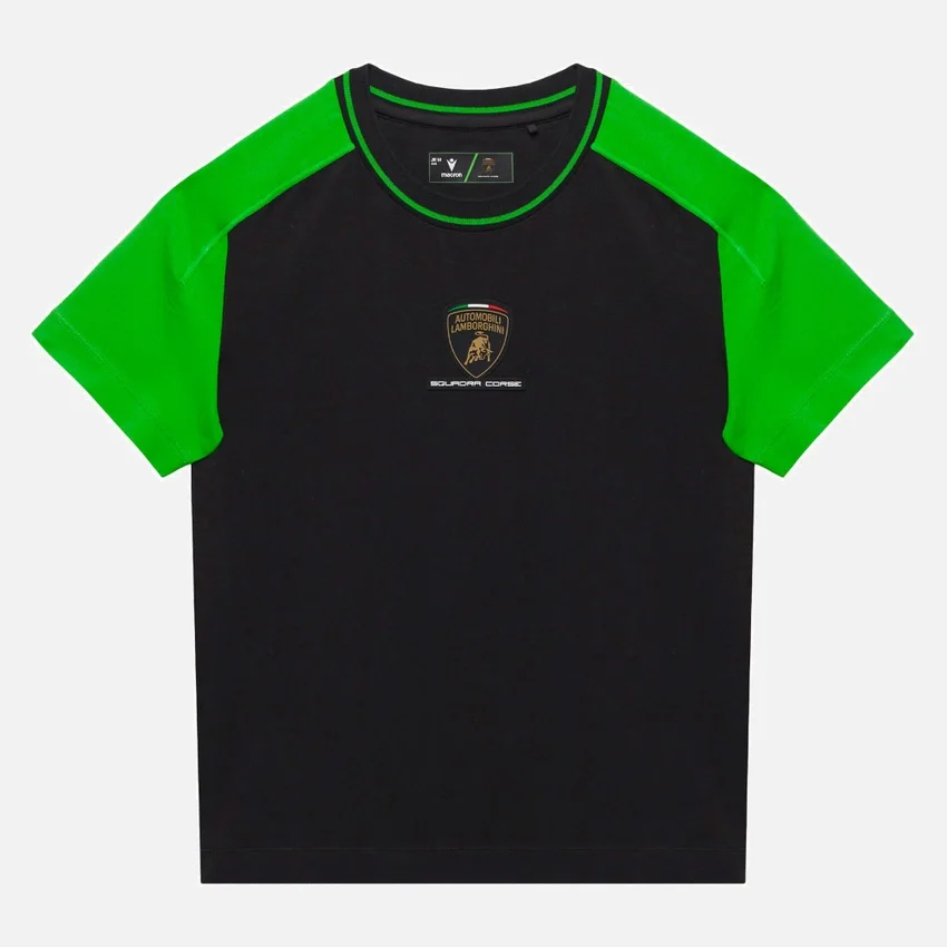 Automobili Lamborghini Squadra Corse Kinder-Sport-T-Shirts in Schwarz Automobili Lamborghini Squadra Corse Kinder-Sport-T-Shirts in Schwarz