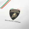 Automobili Lamborghini Squadra Corse Weißes Herren-Poloshirt Automobili Lamborghini Squadra Corse Weißes Herren-Poloshirt