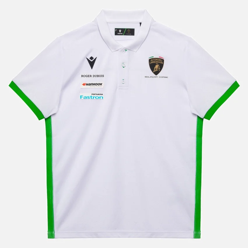 Automobili Lamborghini Squadra Corse Weißes Kinder-Poloshirt Automobili Lamborghini Squadra Corse Weißes Kinder-Poloshirt
