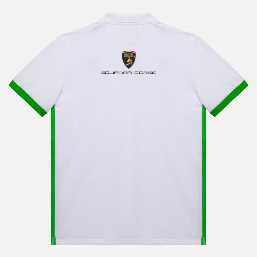Automobili Lamborghini Squadra Corse Weißes Kinder-Poloshirt Automobili Lamborghini Squadra Corse Weißes Kinder-Poloshirt