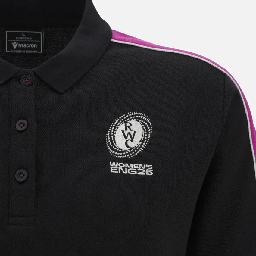 Damen-Poloshirt mit Streifen zur Rugby-Weltmeisterschaft 2025 Damen-Poloshirt mit Streifen zur Rugby-Weltmeisterschaft 2025