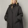 Essy Gesteppte lange Regenjacke