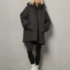 Essy Gesteppte lange Regenjacke