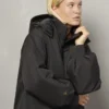 Essy Gesteppte lange Regenjacke