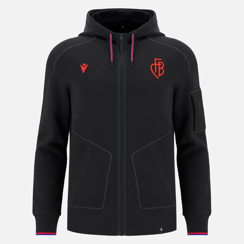 FC Basel 2025/26 Athleisure Kapuzen-Sweatshirt aus Baumwolle mit durchgehendem Reißverschluss für Erwachsene FC Basel 2025/26 Athleisure Kapuzen-Sweatshirt aus Baumwolle mit durchgehendem Reißverschluss für Erwachsene