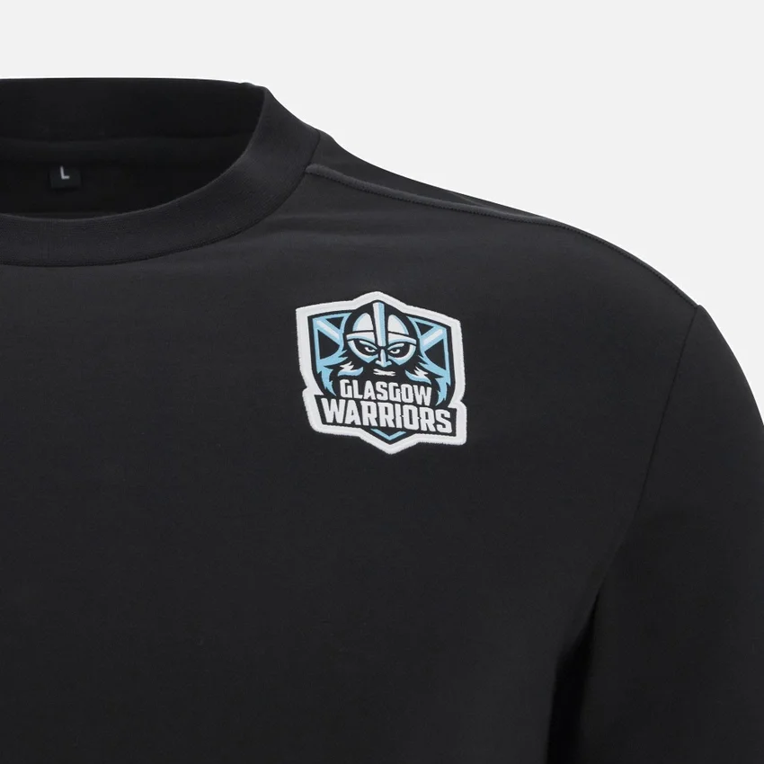 Glasgow Warriors 2025/26 Schwarzes Baumwoll-T-Shirt Glasgow Warriors 2025/26 Schwarzes Baumwoll-T-Shirt