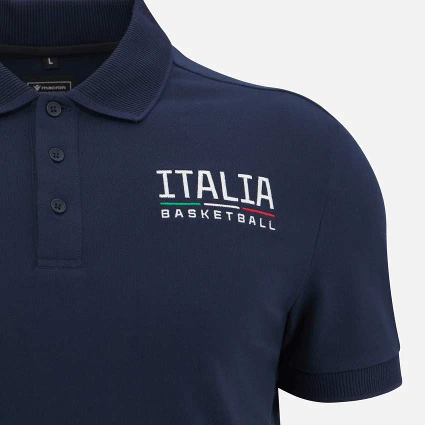 Italbasket 2025/26 Herren-Poloshirt im Athleisure-Stil Italbasket 2025/26 Herren-Poloshirt im Athleisure-Stil