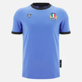 Italia Rugby 2025/26 Geripptes Baumwoll-T-Shirt Fan-Kollektion
