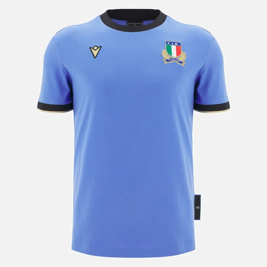 Italia Rugby 2025/26 Geripptes Baumwoll-T-Shirt Fan-Kollektion Italia Rugby 2025/26 Geripptes Baumwoll-T-Shirt Fan-Kollektion