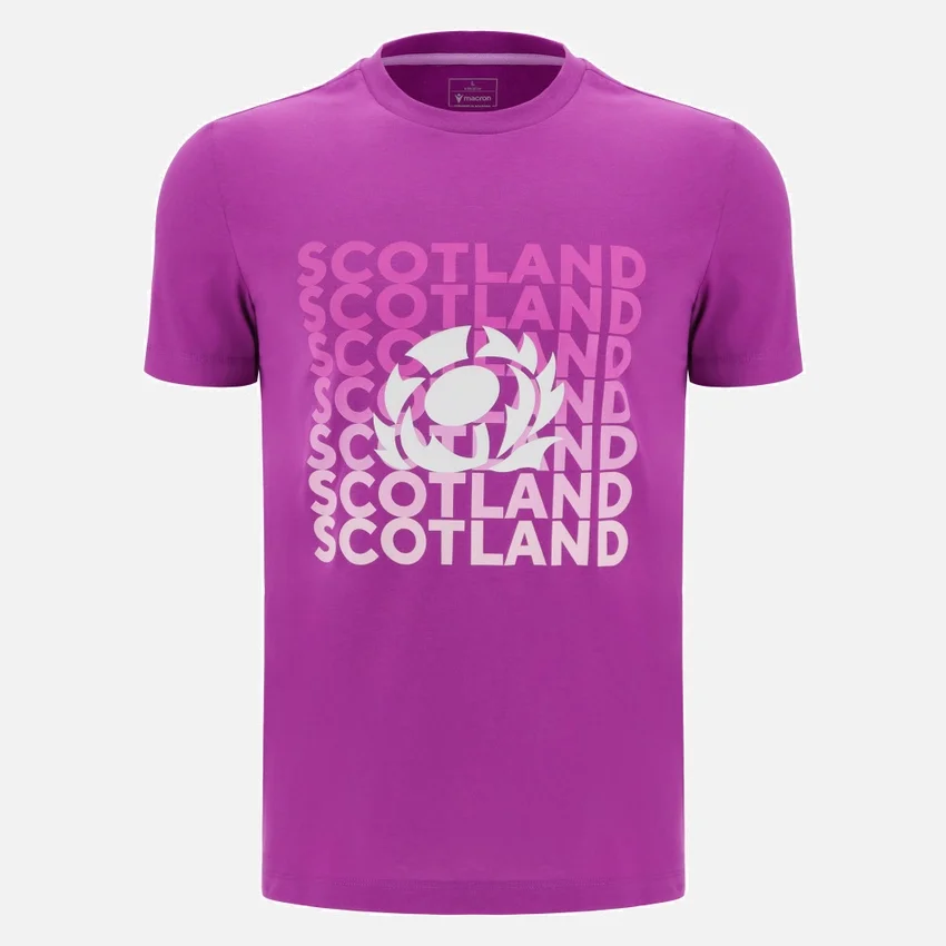 Scottish Rugby 2025/26 Lila Freizeit-T-Shirt Scottish Rugby 2025/26 Lila Freizeit-T-Shirt