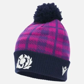 Scottish Rugby 2025/26 Marineblaue und violette Mütze mit Bommel Scottish Rugby 2025/26 Marineblaue und violette Mütze mit Bommel