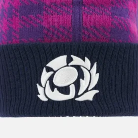Scottish Rugby 2025/26 Marineblaue und violette Mütze mit Bommel Scottish Rugby 2025/26 Marineblaue und violette Mütze mit Bommel