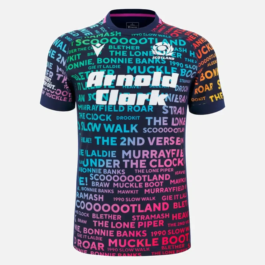 Scottish Rugby 2025/26 Words Trikots für die Trainingsphase Scottish Rugby 2025/26 Words Trikots für die Trainingsphase