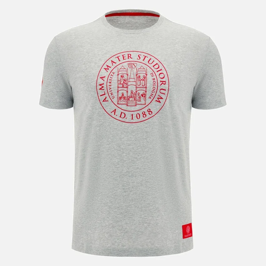 Unibo Collection Grau meliertes Baumwoll-T-Shirt für Erwachsene Unibo Collection Grau meliertes Baumwoll-T-Shirt für Erwachsene