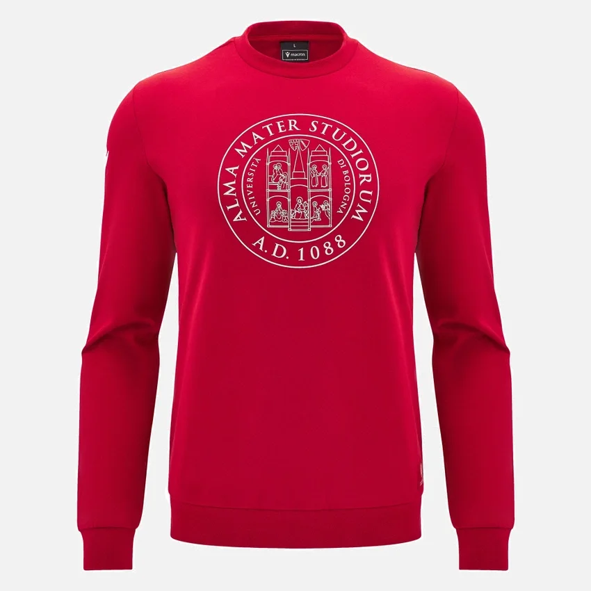 Unibo-Kollektion Rotes, ungebürstetes Sweatshirt mit Rundhalsausschnitt für Senioren Unibo-Kollektion Rotes, ungebürstetes Sweatshirt mit Rundhalsausschnitt für Senioren