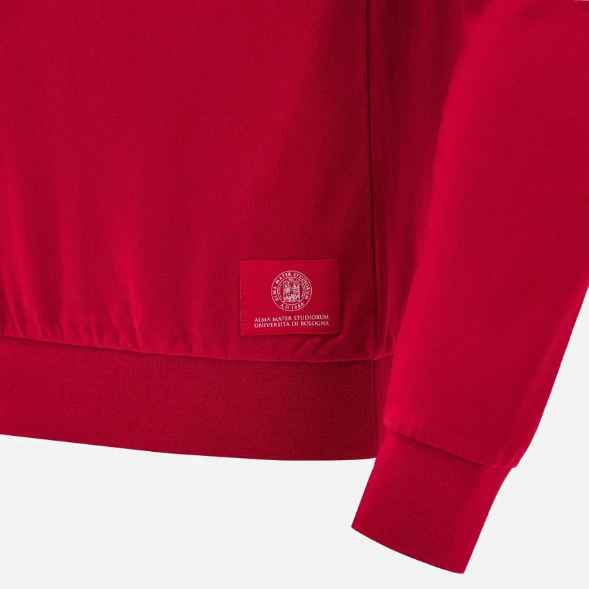 Unibo-Kollektion Rotes, ungebürstetes Sweatshirt mit Rundhalsausschnitt für Senioren Unibo-Kollektion Rotes, ungebürstetes Sweatshirt mit Rundhalsausschnitt für Senioren