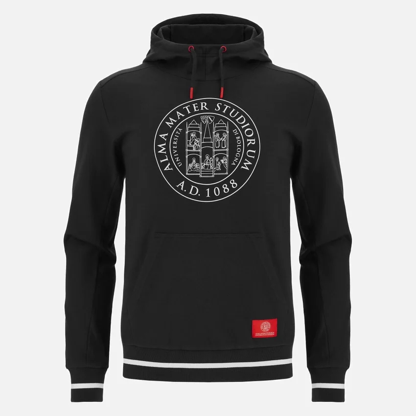 Unibo-Kollektion Schwarzer Hoodie mit gebürsteter Innenseite für Senioren Unibo-Kollektion Schwarzer Hoodie mit gebürsteter Innenseite für Senioren