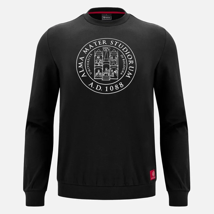 Unibo-Kollektion Schwarzes, ungebürstetes Sweatshirt mit Rundhalsausschnitt für Senioren Unibo-Kollektion Schwarzes, ungebürstetes Sweatshirt mit Rundhalsausschnitt für Senioren