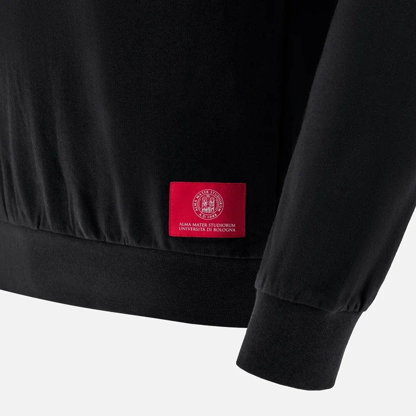 Unibo-Kollektion Schwarzes, ungebürstetes Sweatshirt mit Rundhalsausschnitt für Senioren Unibo-Kollektion Schwarzes, ungebürstetes Sweatshirt mit Rundhalsausschnitt für Senioren
