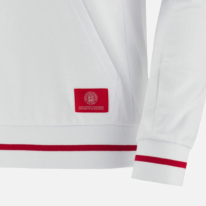 Unibo-Kollektion: Weißer Hoodie mit gebürsteter Innenseite für Senioren Unibo-Kollektion: Weißer Hoodie mit gebürsteter Innenseite für Senioren