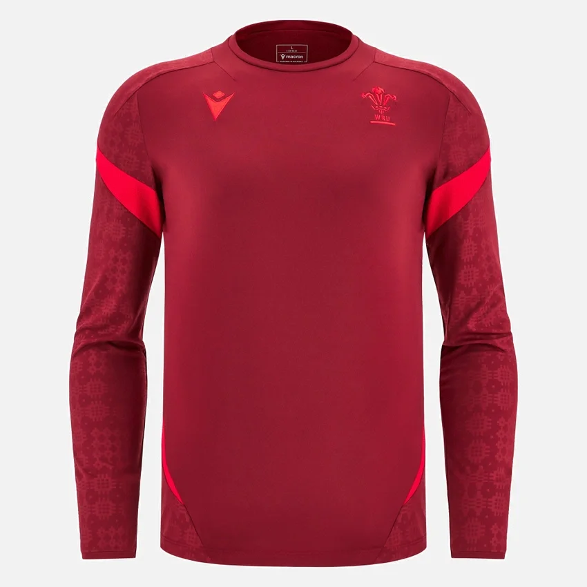 Welsh Rugby 2025/26 Deep Red Langarm-T-Shirt Welsh Rugby 2025/26 Deep Red Langarm-T-Shirt