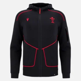 Welsh Rugby 2025/26 Schwarzer Athleisure Tech Hoodie Welsh Rugby 2025/26 Schwarzer Athleisure Tech Hoodie
