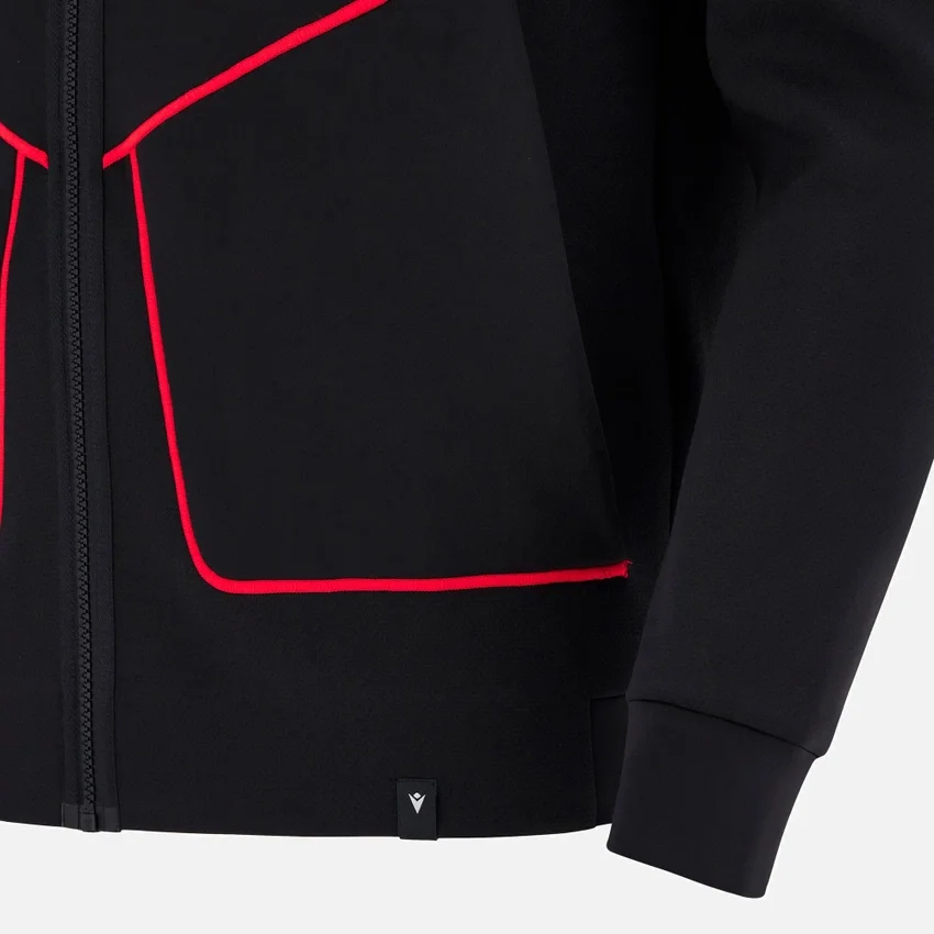 Welsh Rugby 2025/26 Schwarzer Athleisure Tech Hoodie Welsh Rugby 2025/26 Schwarzer Athleisure Tech Hoodie